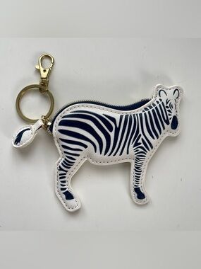 Dabney Lee Zebra Coin Purse Charm 7” x 4”
